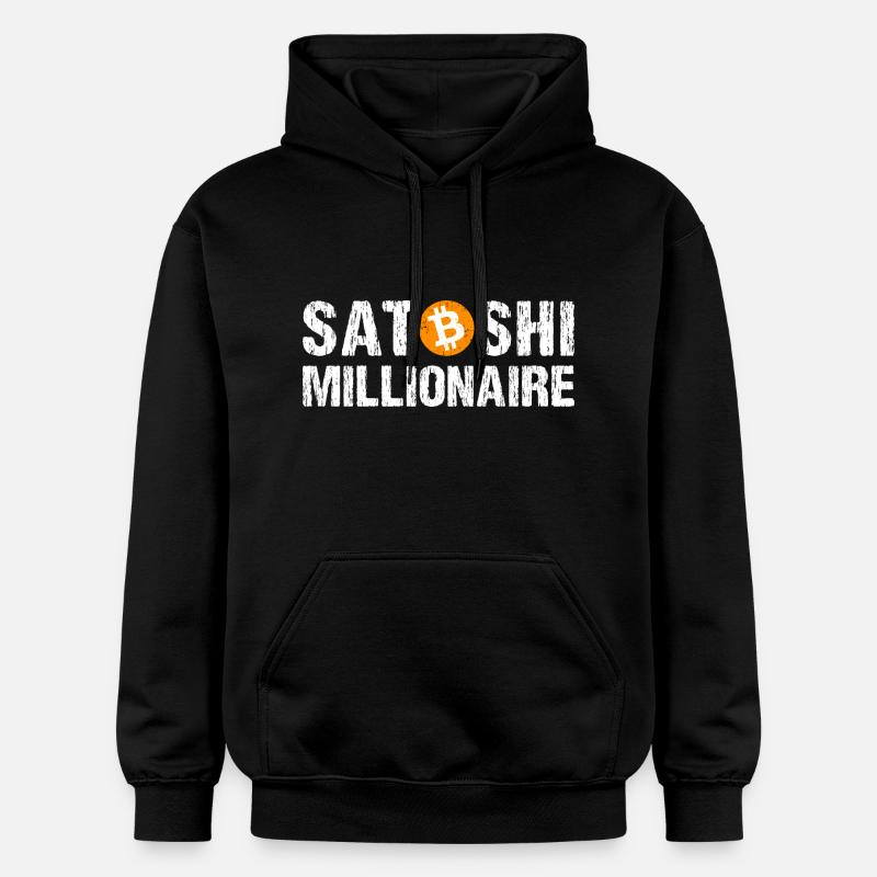 Satoshi Millionaire Cryptomonnaie Bitcoin - Sweat à capuche Softstyle® Gildan Unisexe - noir