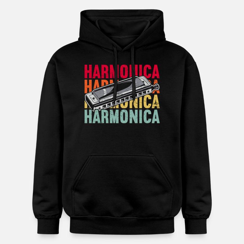 Harmonica Instrument Harmonicas - Sweat à capuche Softstyle® Gildan Unisexe - noir