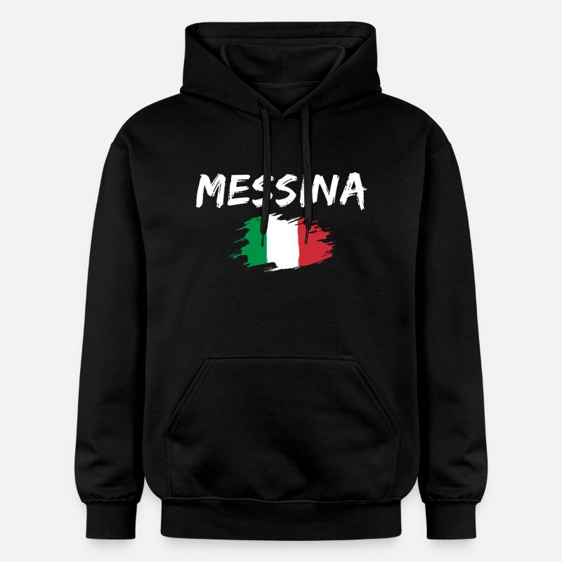 Messine Italie Drapeau Messine - Sweat à capuche Softstyle® Gildan Unisexe - noir