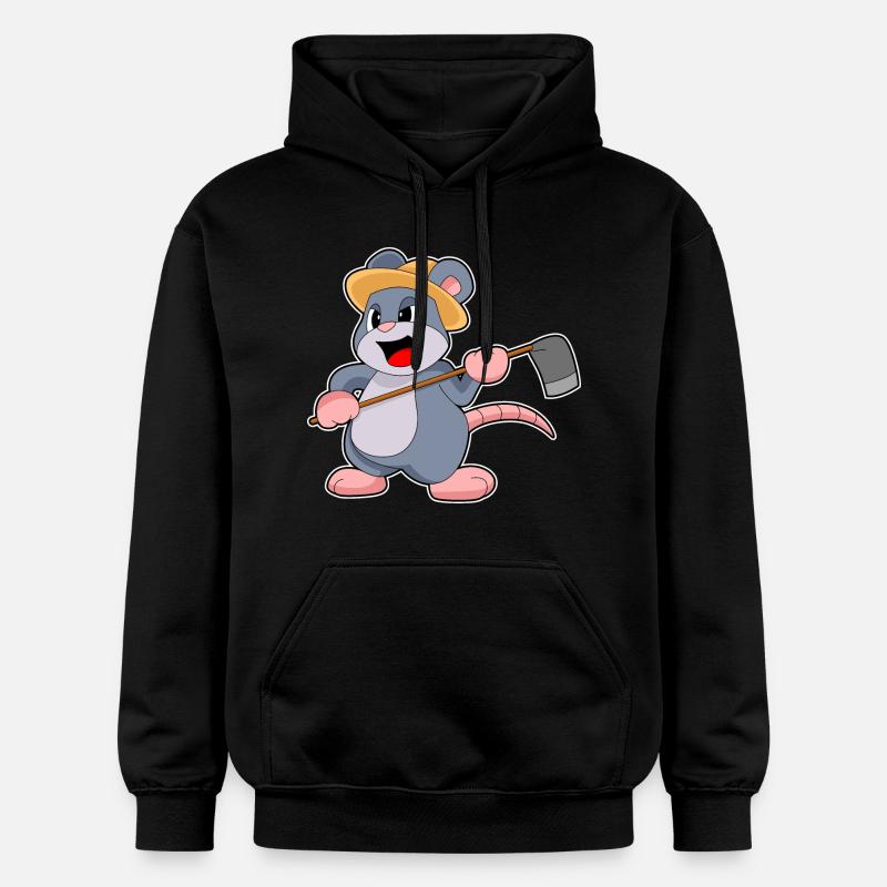 Râteau fermier souris - Sweat à capuche Softstyle® Gildan Unisexe - noir