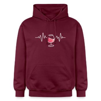 Vin battement de cœur vin rosé vin rouge - Sweat à capuche Softstyle® Gildan Unisexe - maroon - Devant - Liana (172cm) & Jaron (178cm)
