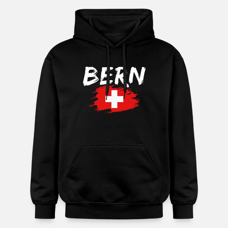 Berne Suisse Drapeau - Sweat à capuche Softstyle® Gildan Unisexe - noir