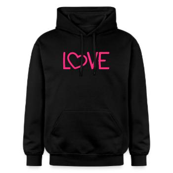 Love heart romantic - Gildan Unisex Softstyle® Midweight Hoodie - black - Front - Marisol (170cm) & Nik (191cm)
