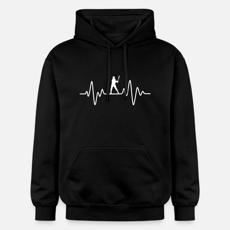 Battement de cœur de baseball - Sweat à capuche Softstyle® Gildan Unisexe - noir