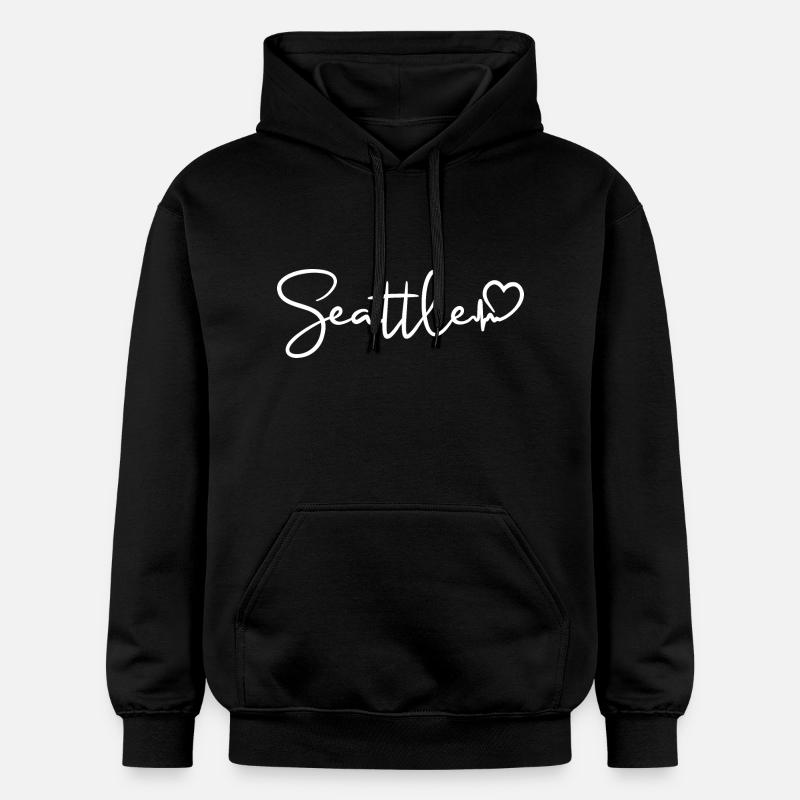 Battement de cœur de Seattle - Sweat à capuche Softstyle® Gildan Unisexe - noir
