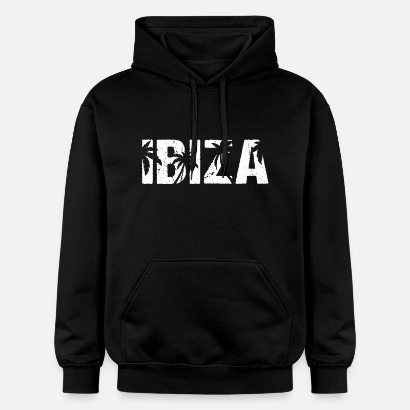 Palmiers d’Ibiza - Sweat à capuche Softstyle® Gildan Unisexe - noir