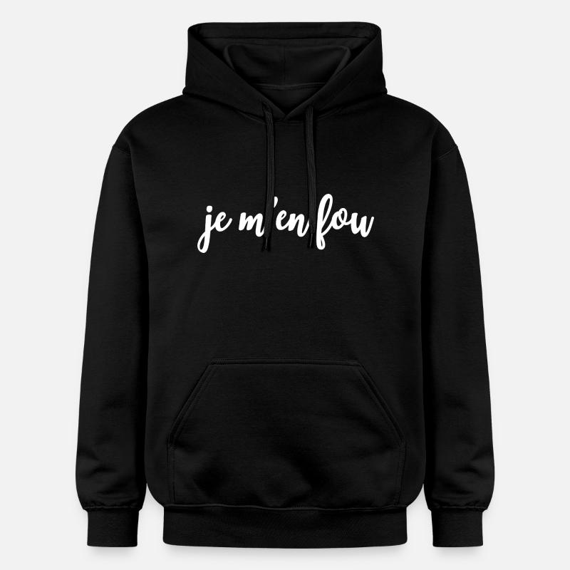 Je m’en fou - Sweat à capuche Softstyle® Gildan Unisexe - noir