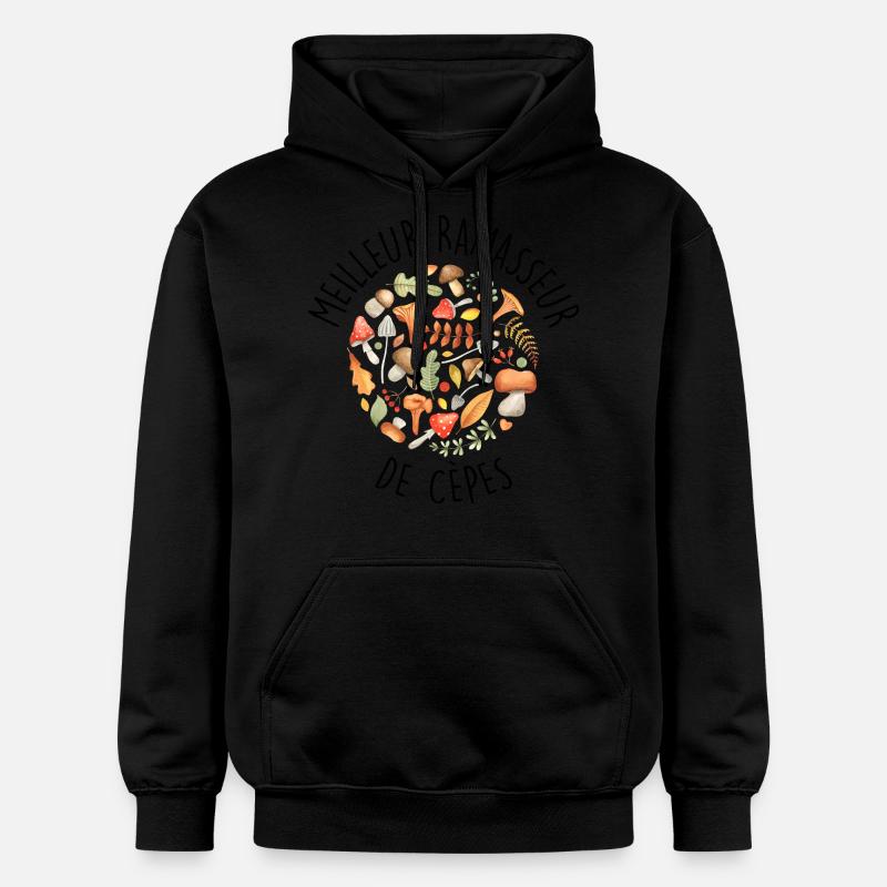 Cèpe Champignons champignon Ramasseur Cueillette - Sweat à capuche Softstyle® Gildan Unisexe - noir