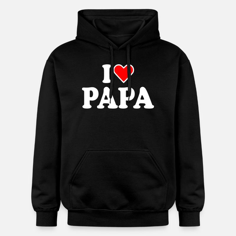 I love papa - Sweat à capuche Softstyle® Gildan Unisexe - noir