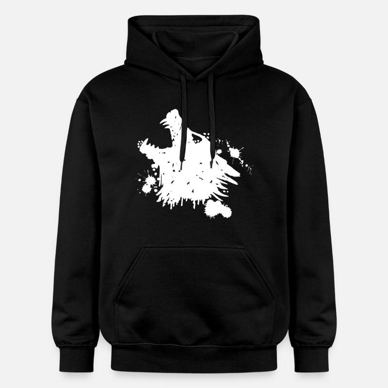 Loup blanc hurlant - Sweat à capuche Softstyle® Gildan Unisexe - noir