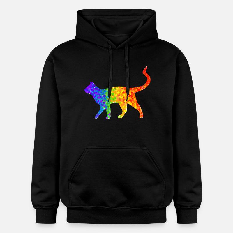 Rainbow cat - Sweat à capuche Softstyle® Gildan Unisexe - noir