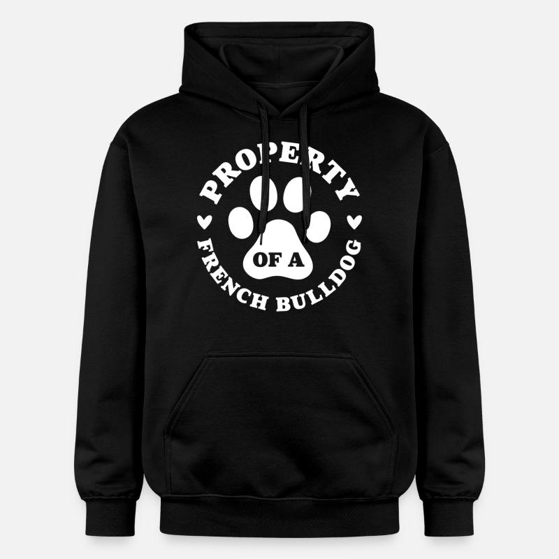 Propriété d’un bouledogue français - Sweat à capuche Softstyle® Gildan Unisexe - noir