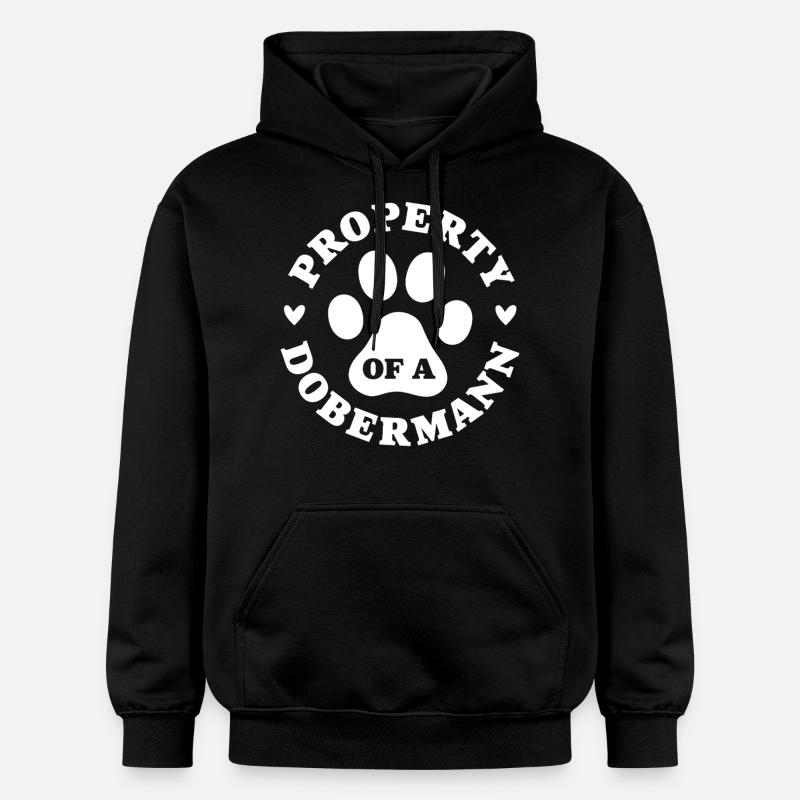 Propriété d’un Dobermann - Sweat à capuche Softstyle® Gildan Unisexe - noir