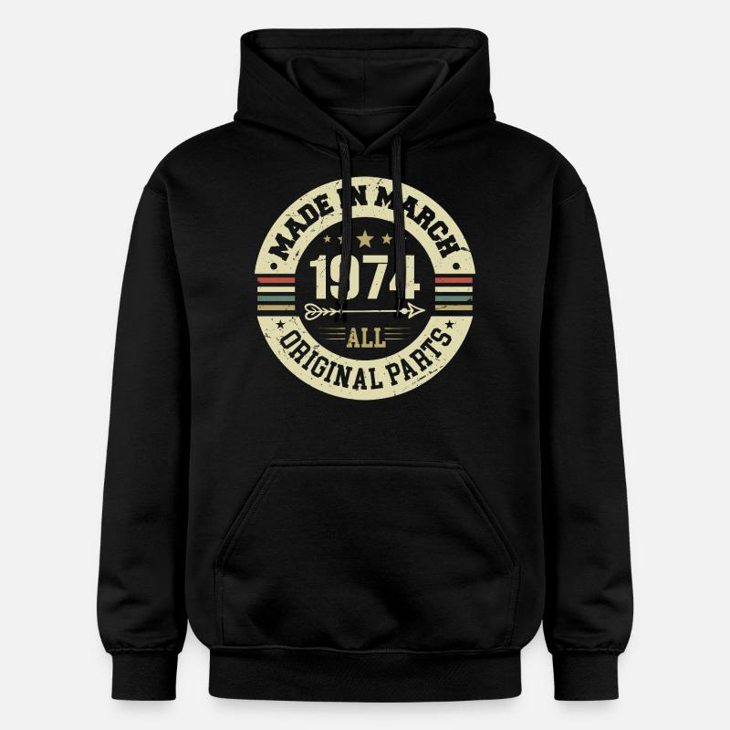 Légendaire depuis mars 1974 - Sweat à capuche Softstyle® Gildan Unisexe - noir