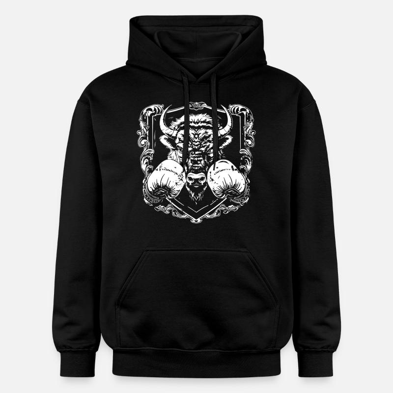 Bison Boxer Fighter - Sweat à capuche Softstyle® Gildan Unisexe - noir