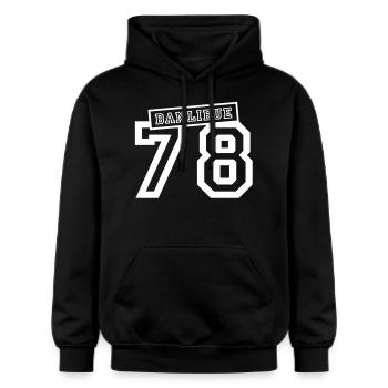 banlieue 78 - Sweat à capuche Softstyle® Gildan Unisexe - noir - Devant - Marisol (170cm) & Nik (191cm)