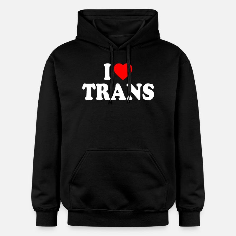 I love trans - Sweat à capuche Softstyle® Gildan Unisexe - noir