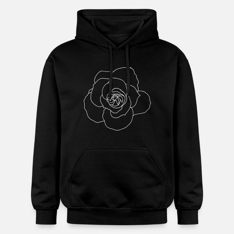 Rose blanche - Sweat à capuche Softstyle® Gildan Unisexe - noir