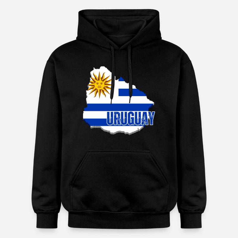 Drapeau de l’Uruguay, fierté uruguayenne - Sweat à capuche Softstyle® Gildan Unisexe - noir