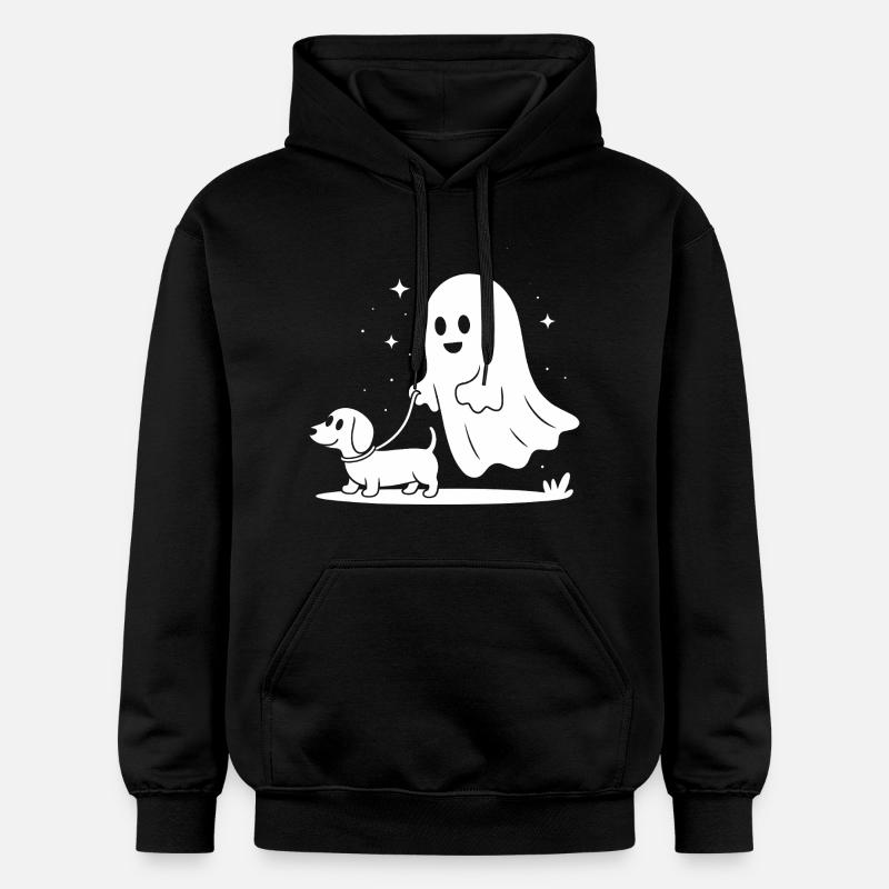 Fantôme chien ami de nuit - Sweat à capuche Softstyle® Gildan Unisexe - noir