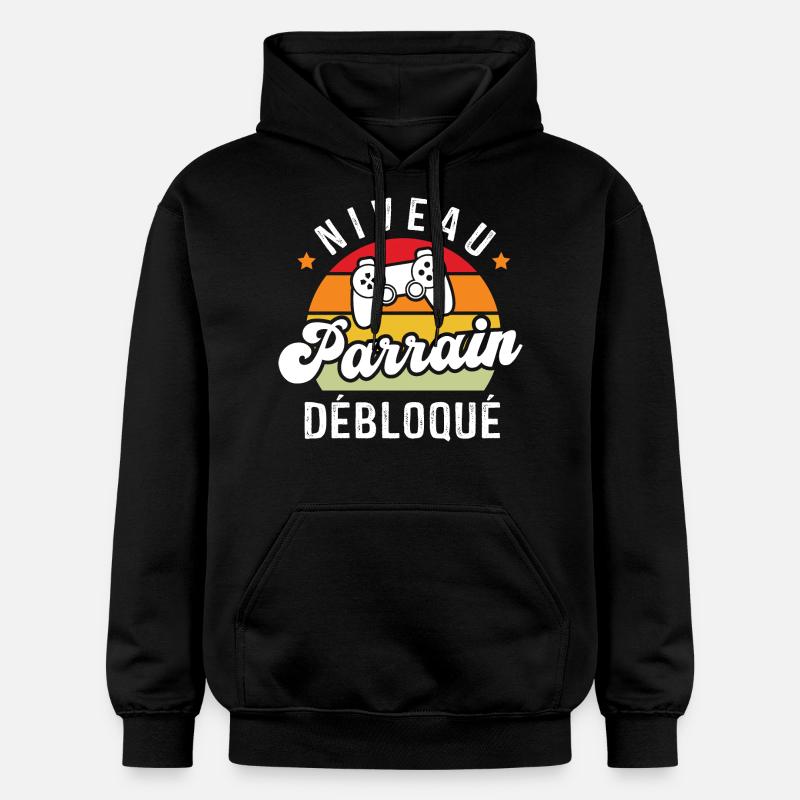 Niveau tonton débloqué, naissance neveu - Sweat à capuche Softstyle® Gildan Unisexe - noir