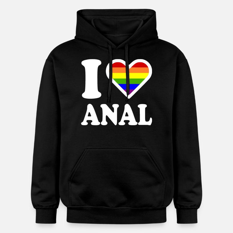 I love anal - Sweat à capuche Softstyle® Gildan Unisexe - noir