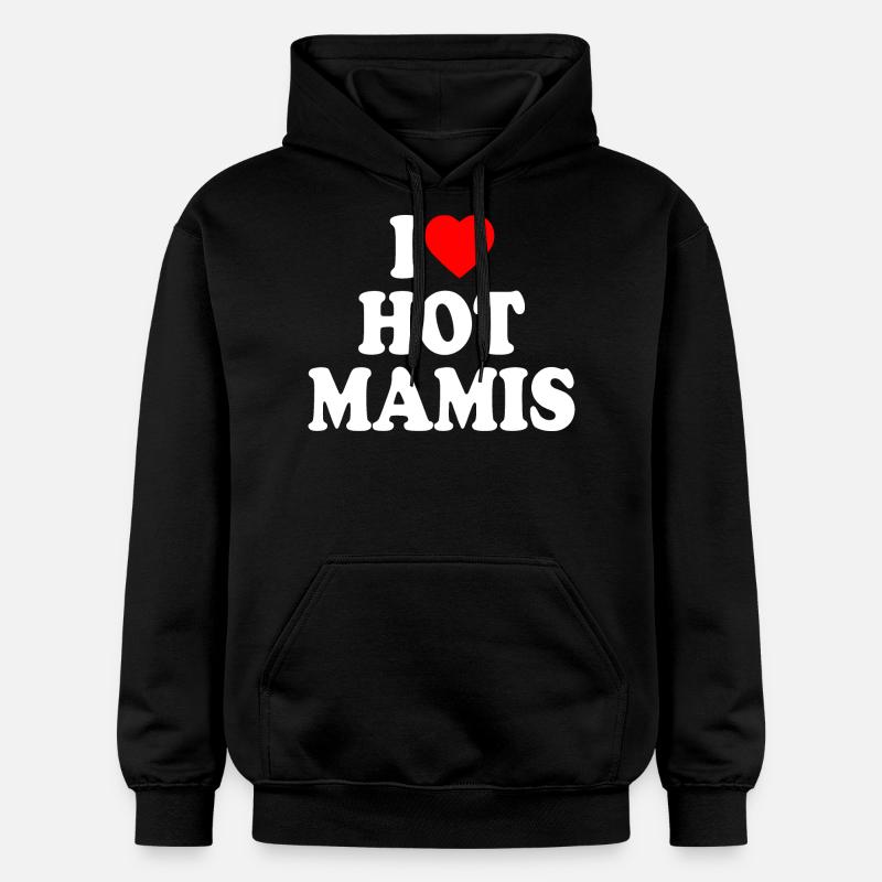 I love hot mamis - Sweat à capuche Softstyle® Gildan Unisexe - noir