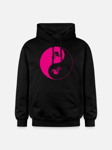 biken - yin yang - Gildan Unisex Softstyle® Midweight Hoodie - Schwarz