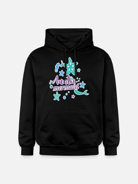 Auntie Mermaid - Gildan Unisex Softstyle® Midweight Hoodie - black