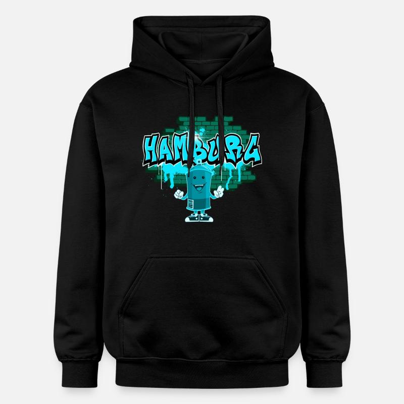 Graffiti à Hambourg - Sweat à capuche Softstyle® Gildan Unisexe - noir