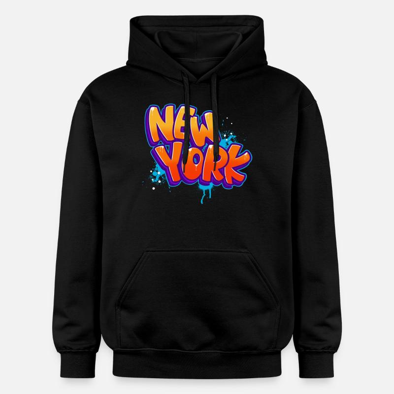 New York Graffiti - Sweat à capuche Softstyle® Gildan Unisexe - noir