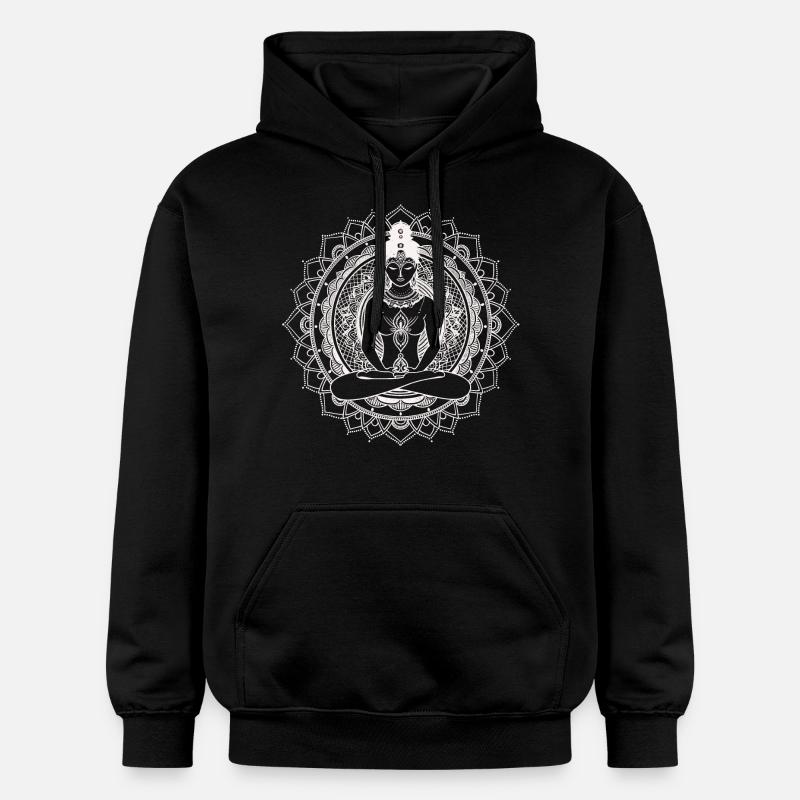Mandala du Bouddha - Sweat à capuche Softstyle® Gildan Unisexe - noir
