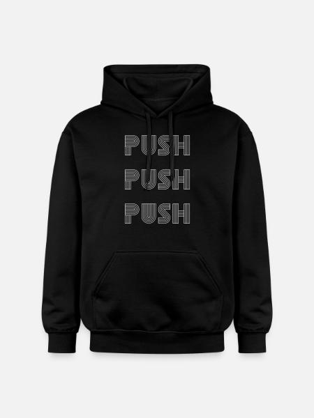 Push Push Push Motivational - Gildan Unisex Softstyle® Midweight Hoodie - black