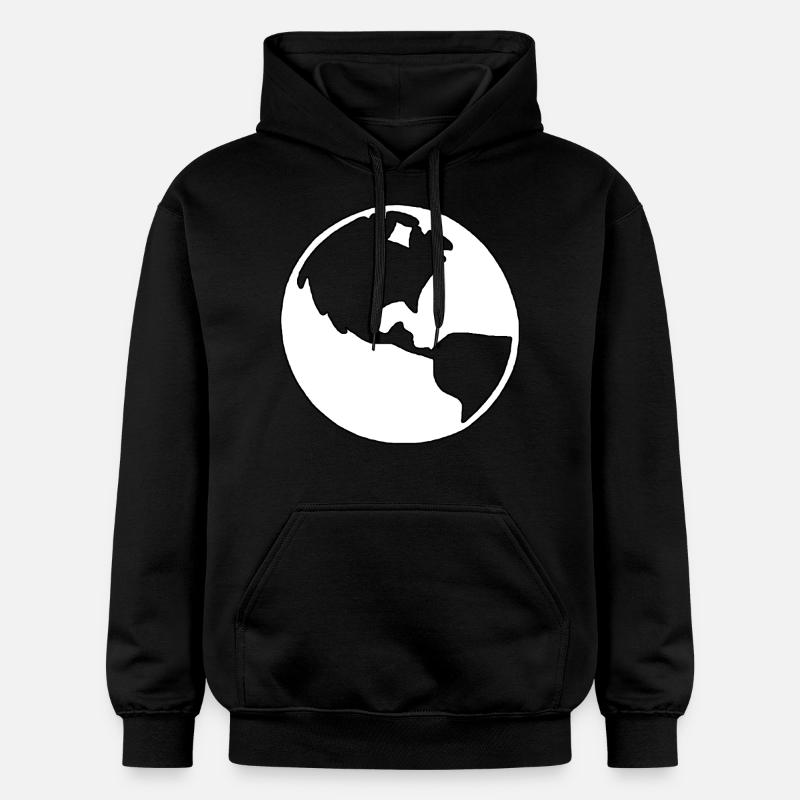 Silhouette du globe terrestre - Sweat à capuche Softstyle® Gildan Unisexe - noir