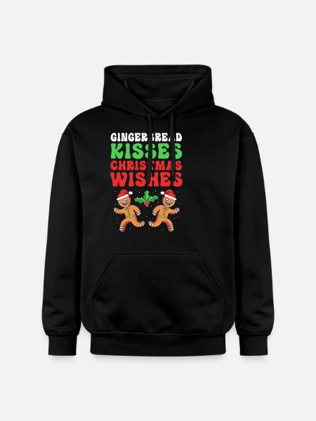 Gingerbread Christmas Gingerbread Man - Gildan Unisex Softstyle® Midweight Hoodie - black