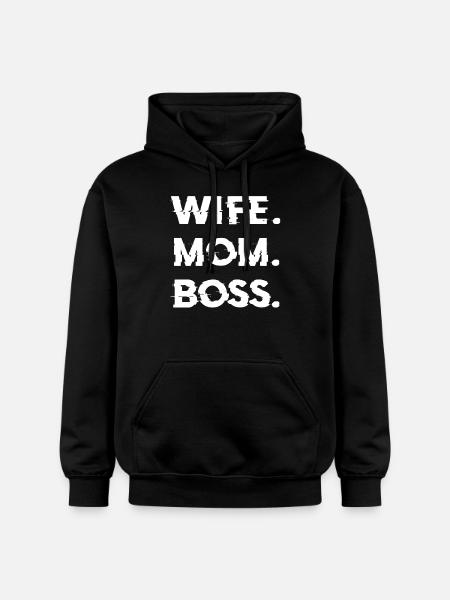 Wife Mom Boss Mothers Day Gift - Shirt - Gildan Unisex Softstyle® Midweight Hoodie - black