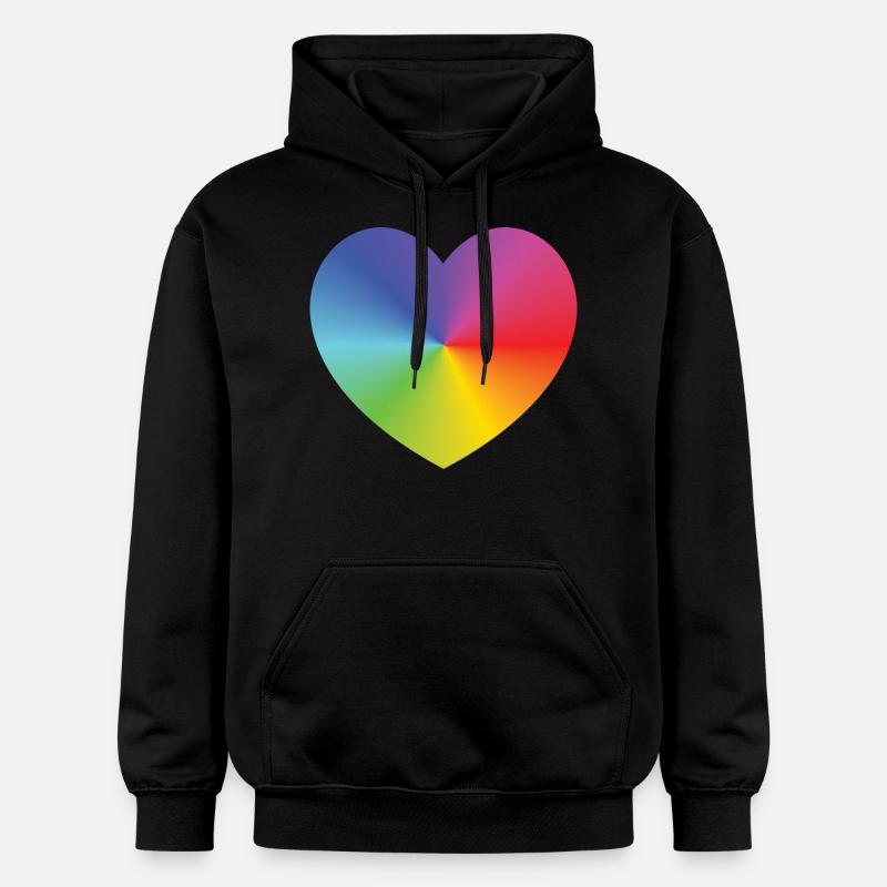 Rainbow Heart - Sweat à capuche Softstyle® Gildan Unisexe - noir