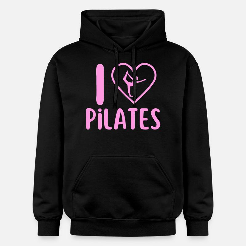 I love pilates - Sweat à capuche Softstyle® Gildan Unisexe - noir
