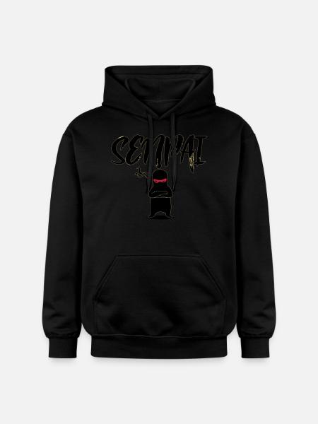 senpai - Gildan Unisex Softstyle® Midweight Hoodie - black