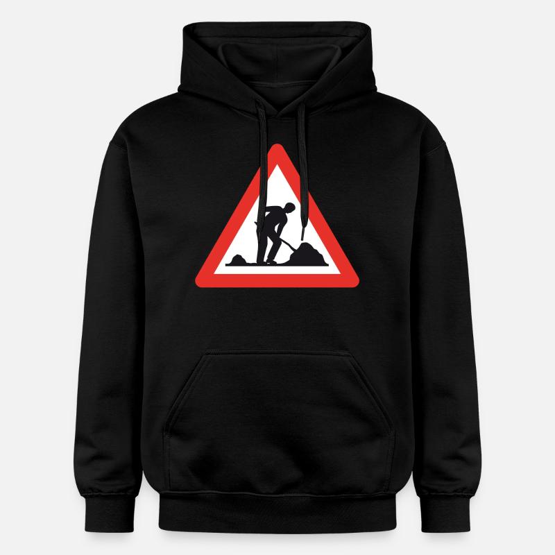 Attention chantier de construction! - Sweat à capuche Softstyle® Gildan Unisexe - noir