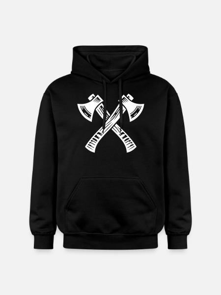 Crossed Axe - Gildan Unisex Softstyle® Midweight Hoodie - black