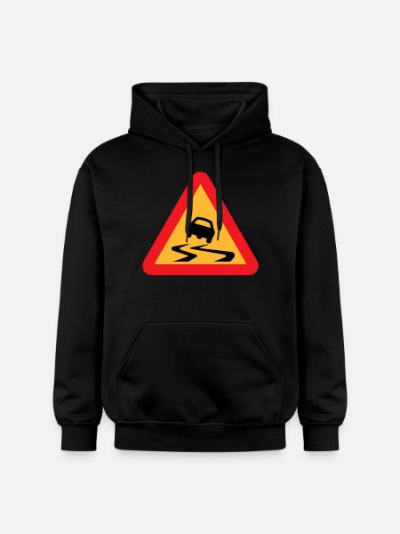 Rutsch-Auto-Warnschild - Gildan Unisex Softstyle® Midweight Hoodie - Schwarz