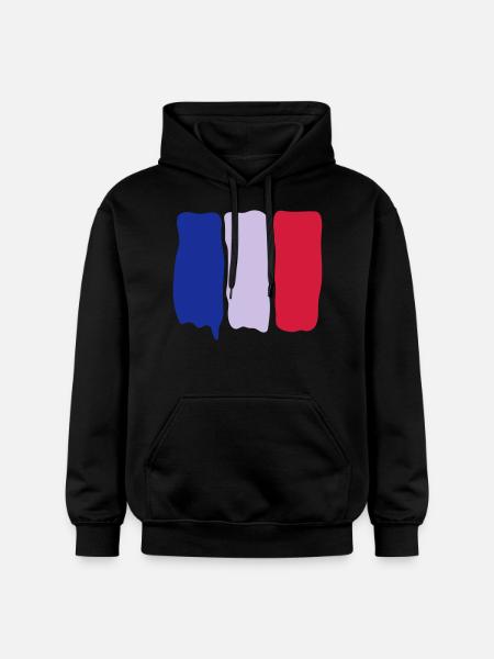 French flag runny paint - Gildan Unisex Softstyle® Midweight Hoodie - black