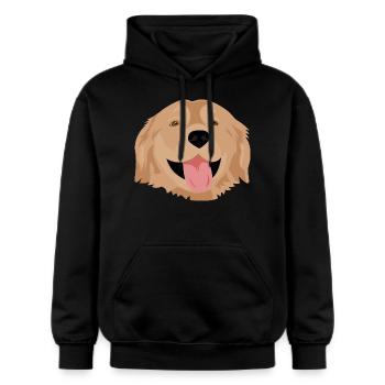 Golden Retriever - Bluza z kapturem typu unisex Gildan Softstyle® Midweight - czarny - Przód - Marisol (170cm) & Nik (191cm)
