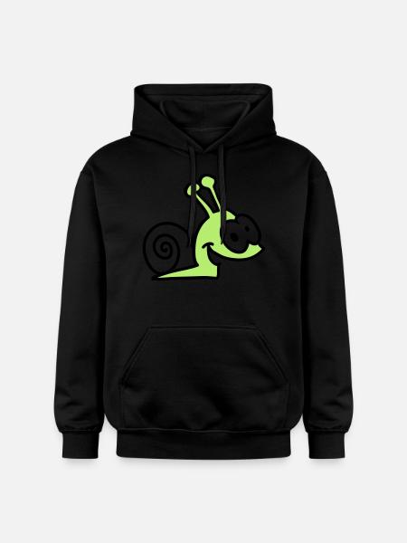 funny snail - Gildan Unisex Softstyle® Midweight Hoodie - black