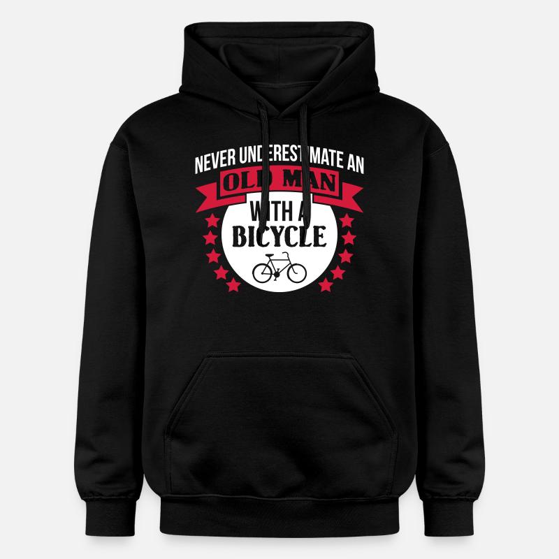 Old Man With A Bicycle - Gildan Unisex Softstyle® Midweight Hoodie - Schwarz