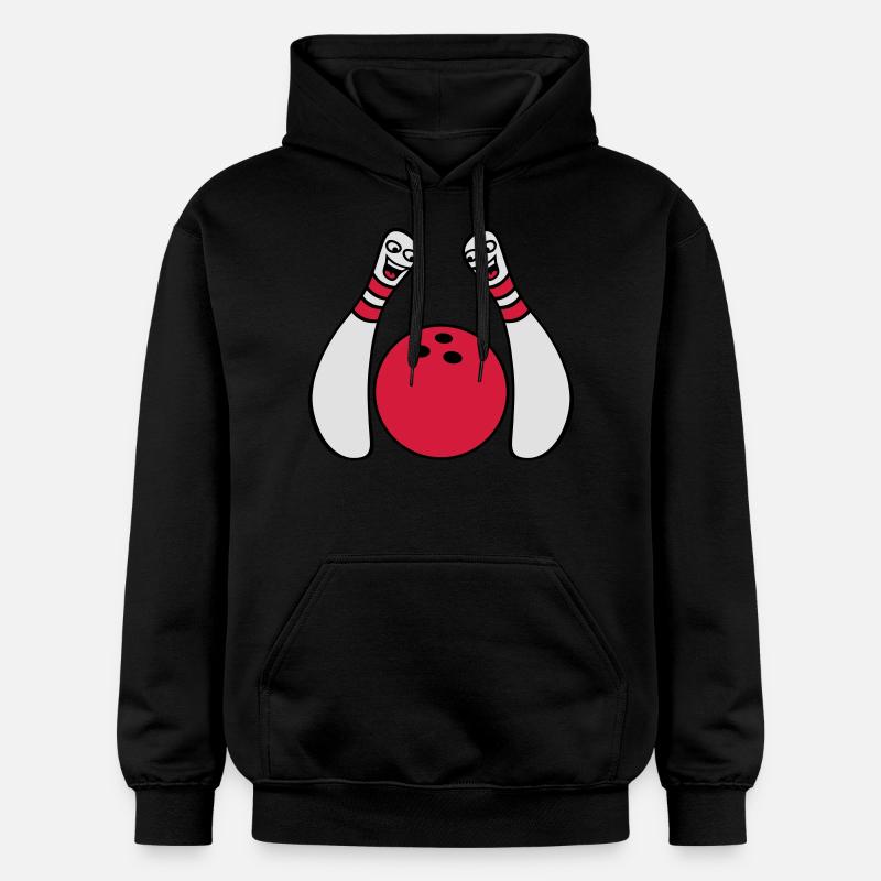 2 Cheeky Comic Bowling Pins - Sweat à capuche Softstyle® Gildan Unisexe - noir