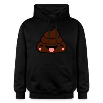 zunge raus frech kleiner süßer niedlicher kot kack - Gildan Unisex Softstyle® Midweight Hoodie - Schwarz - Vorne - Marisol (170cm) & Nik (191cm)