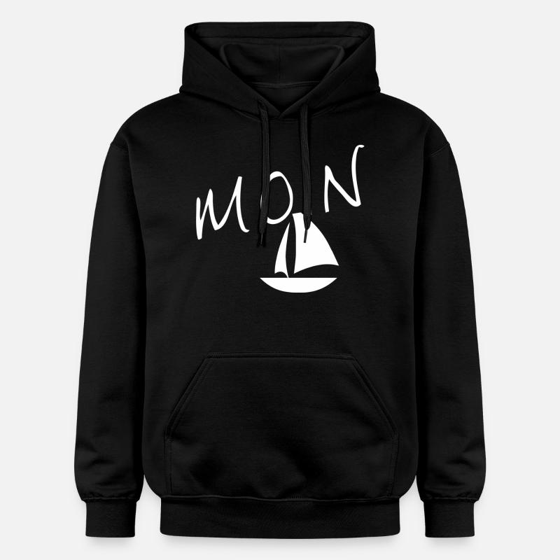 Moin avec voilier - Sweat à capuche Softstyle® Gildan Unisexe - noir
