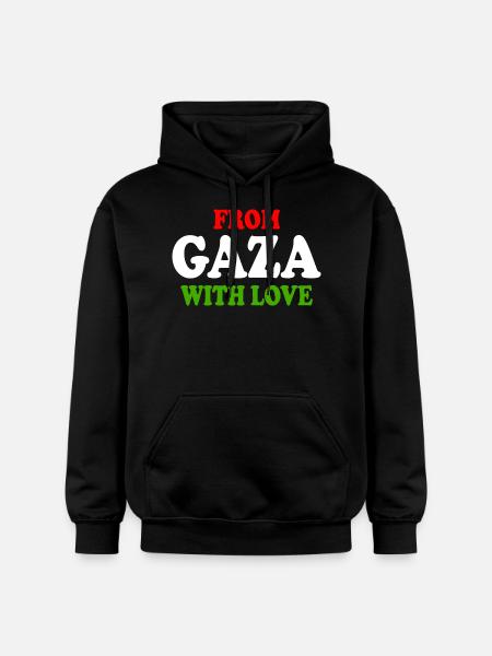 From gaza with love - Gildan Unisex Softstyle® Midweight Hoodie - black